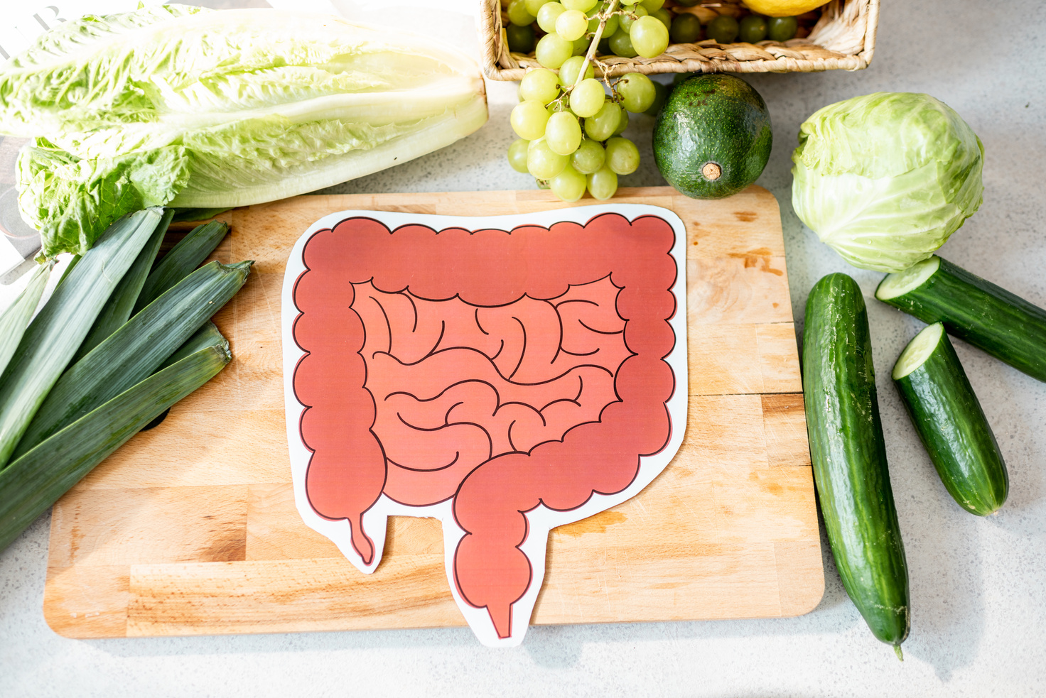 Food for Human Belly Health Concept